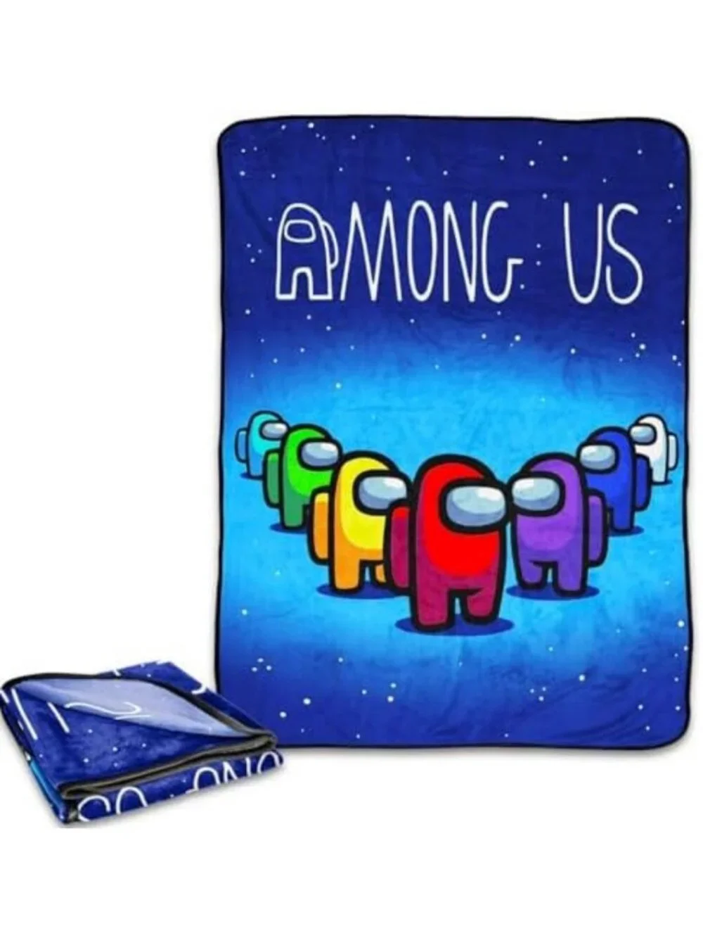 Cozy Among Us Fleece Blanket for Kids - Soft Silk Touch Throw & Stickers Bundle
